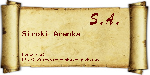 Siroki Aranka névjegykártya